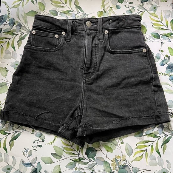 MADEWELL curvy high rise denim shorts black size 23 - Picture 5 of 6